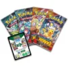 Cartas promocionales de Pokémon TCG: Bloodmoon Ursaluna ex Box, incluye una carta jumbo de Bloodmoon Ursaluna ex, cartas foil de Hoothoot y Noctowl. Ideal para coleccionistas y jugadores de Pokémon TCG.