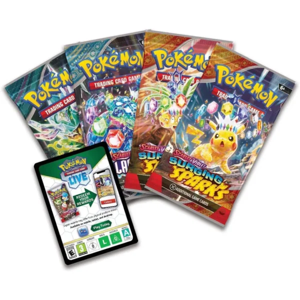 Cartas promocionales de Pokémon TCG: Bloodmoon Ursaluna ex Box, incluye una carta jumbo de Bloodmoon Ursaluna ex, cartas foil de Hoothoot y Noctowl. Ideal para coleccionistas y jugadores de Pokémon TCG.