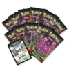 9 sobres de cartas de Pokémon TCG: Scarlet & Violet—Shrouded Fable junto a un código para Pokémon TCG Live. Cada sobre incluye 10 cartas y 1 Energía Básica. Perfecto para coleccionistas y jugadores.