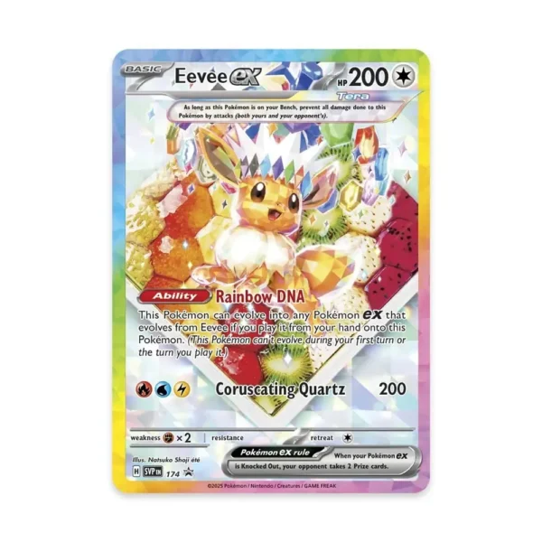 Carta promocional de Eevee ex con ilustración de Tera Pokémon exclusiva