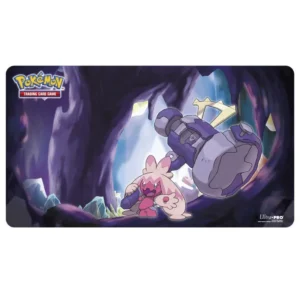 Vista completa del Playmat Tinkaton oficial de Pokémon TCG con arte colorido, perfecto para partidas o como mousepad XL