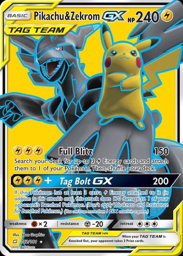 Pikachu & Zekrom-GX - 162/181