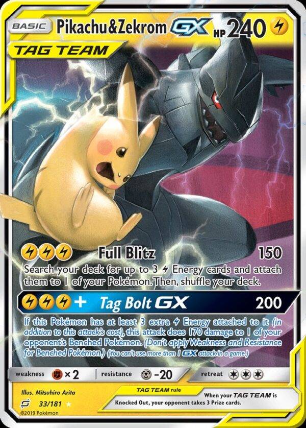 Pikachu & Zekrom-GX - 33/181