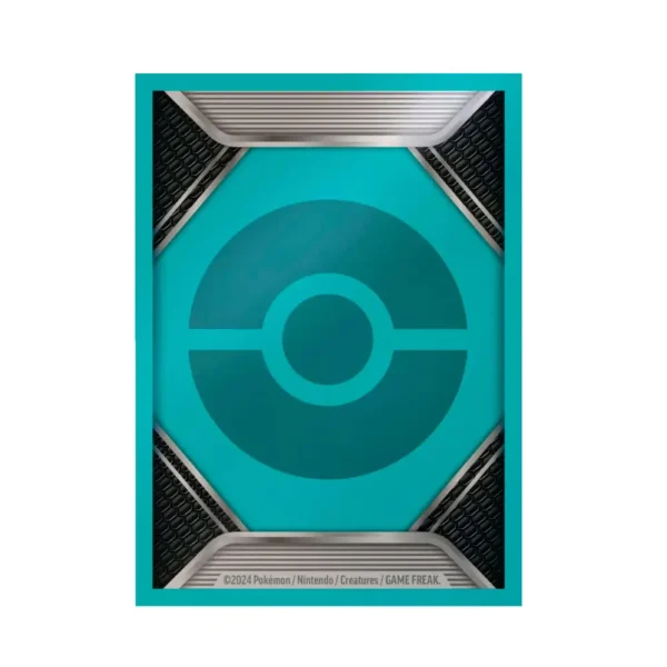 Vista frontal de sleeve del Trainer’s Toolkit 2024 con diseño metálico y símbolo de Pokéball estilizado
