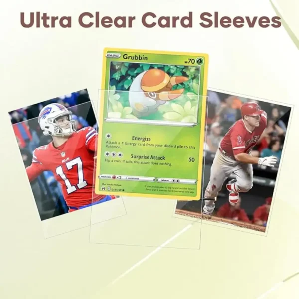 Carta Pokémon Grubbin en sleeve Mlikero mostrando claridad total y ajuste perfecto