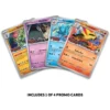 Cartas promocionales de Rivales Predestinados: Tyranitar, Mimikyu, Gyarados y Typhlosion en versión foil exclusiva