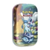 Lata de colección Glaceon de Pokémon TCG Evoluciones Prismáticas con arte y detalles del Pokémon