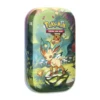 Lata de colección Leafeon de Pokémon TCG Evoluciones Prismáticas con arte y detalles del Pokémon