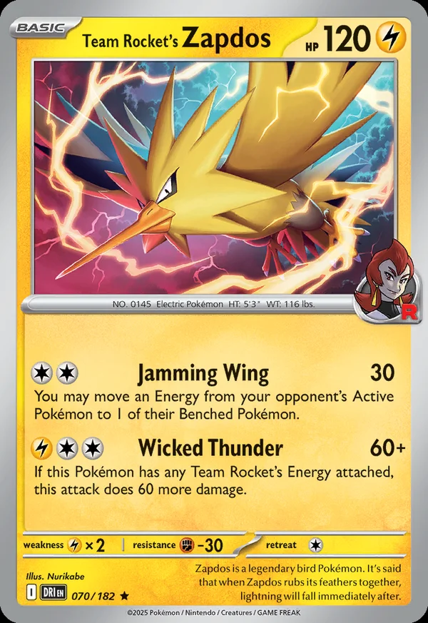 Team Rocket's Zapdos - 70/182