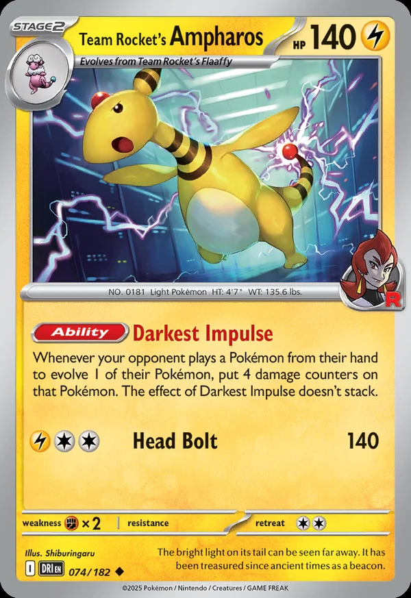 Team Rocket's Ampharos - 74/182