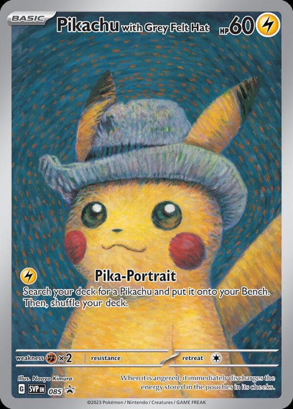 Pikachu with Grey Felt Hat - 85