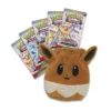 Contenido de la Pokémon TCG Scarlet & Violet Prismatic Evolutions Accessory Pouch Special Collection: un estuche de accesorios de Eevee y cinco sobres de la expansión Prismatic Evolutions