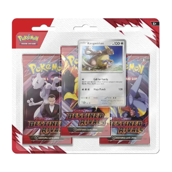 Blister Scarlet & Violet: Destined Rivals con carta promocional foil de Kangaskhan y 3 sobres en inglés