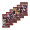 Seis sobres individuales de la expansión Scarlet & Violet: Rivales Destinados, incluidos en el Booster Bundle Pokémon TCG.