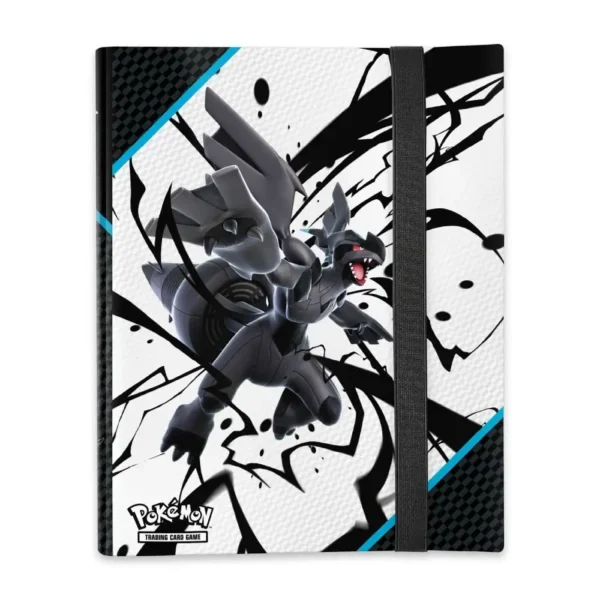 Diseño frontal de la carpeta de 9 bolsillos de la colección Black Bolt Binder, con ilustración de Zekrom