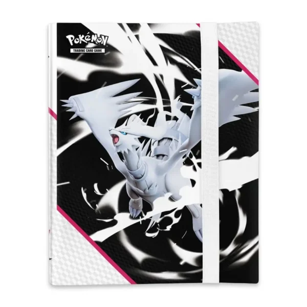 Diseño frontal de la carpeta de 9 bolsillos con ilustración de Reshiram, parte de la colección White Flare Binder