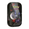 Lata metálica coleccionable de Pokémon TCG con ilustración de Chandelure y Zorua