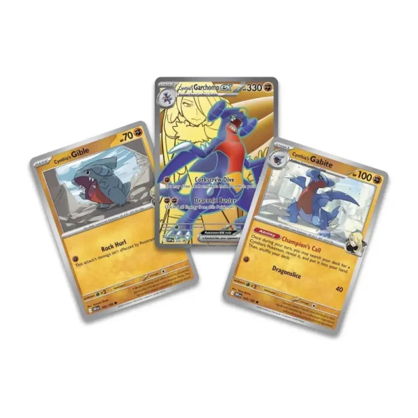 Cartas promocionales de Garchomp ex, Gible y Gabite de Cynthia.