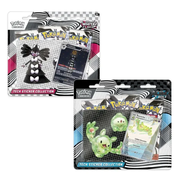 Tech Sticker Collection Pokémon TCG con Gothitelle de White Flare y Reuniclus de Black Bolt – entrega aleatoria