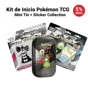 Kit de inicio para coleccionistas de Pokémon TCG con una Mini Tin de Unova, una Tech Sticker Collection de Reuniclus o Gothitelle, y un 5% de descuento.