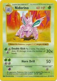 Nidorino - 037/102 (BASE SET (SHADOWLESS)) (1st Edition)