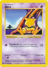 Abra - 043/102 (BASE SET (SHADOWLESS)) (1st Edition)