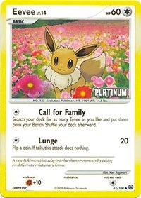 Eevee - 62/100 [Platinum] - 062/100 (BURGER KING PROMOS) (Reverse Holofoil)