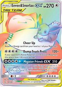 Eevee & Snorlax GX (Secret) - 191/181 (SM - TEAM UP) (Holofoil)