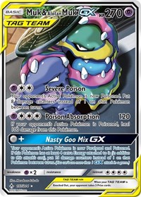 Muk & Alolan Muk GX (197) (Full Art) - 197/214 (SM - UNBROKEN BONDS) (Holofoil)