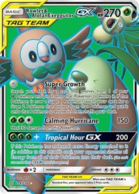Rowlet & Alolan Exeggutor GX (Full Art) - 214/236 (SM - UNIFIED MINDS) (Holofoil)