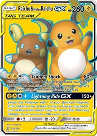 Raichu & Alolan Raichu GX (Full Art) - 220/236 (SM - UNIFIED MINDS) (Holofoil)