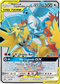 Moltres & Zapdos & Articuno GX (Full Art) - 66/68 (HIDDEN FATES) (Holofoil)