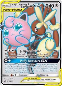 Mega Lopunny & Jigglypuff GX (Full Art) - 225/236 (SM - COSMIC ECLIPSE) (Holofoil)