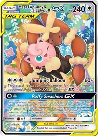 Mega Lopunny & Jigglypuff GX (Alternate Full Art) - 226/236 (SM - COSMIC ECLIPSE) (Holofoil)