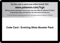Code Card - Evolving Skies Booster Pack -  (SWSH07) (Normal)
