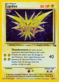 Zapdos (15) - 15/62 (FOSSIL) (1st Edition Holofoil)