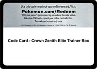 Code Card - Crown Zenith Elite Trainer Box -  (CROWN ZENITH) (Normal)
