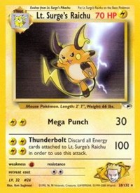 Lt. Surge's Raichu - 028/132 (GYM HEROES) (1st Edition)