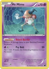 Mr. Mime - 47/116 (PLASMA FREEZE) (Normal) Mr. Mime - 47/116 (PLASMA FREEZE) (Reverse Holofoil)