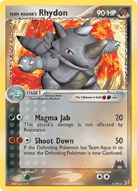 Team Magma's Rhydon - 11/95 - 11/95 (TEAM MAGMA VS TEAM AQUA) (Reverse Holofoil)
