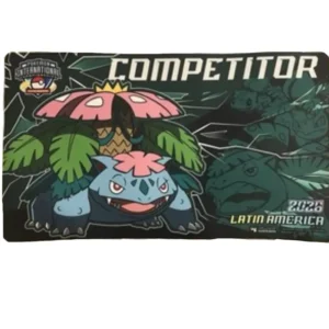 playmat-competidor-mega-venusaur-laic2026-tcgcolombia-exclusivo Playmat de Competidor Pokémon TCG con arte de Mega Venusaur y el logo LAIC 2026 Latin America. Alfombrilla de juego exclusiva, nueva y ultra limitada de TCG Colombia.
