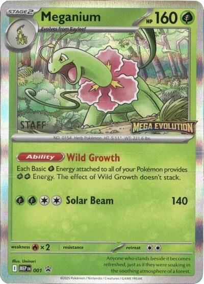 Meganium | 001 [Staff] | Holofoil | ME: Mega Evolution Promo