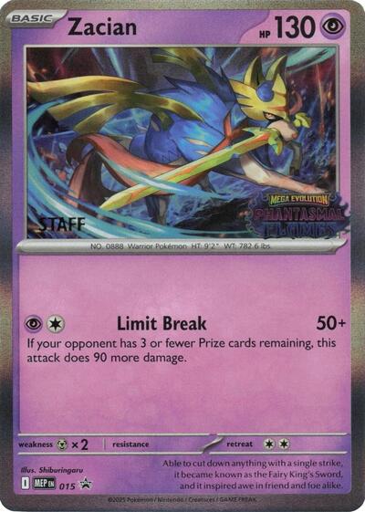Zacian (Prerelease) [Staff] | 15 | Holofoil | ME: Mega Evolution Promo