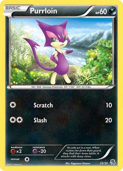 98704_400w Purrloin (#25) | 25/30 | Normal | BW Trainer Kit: Excadrill & Zoroark