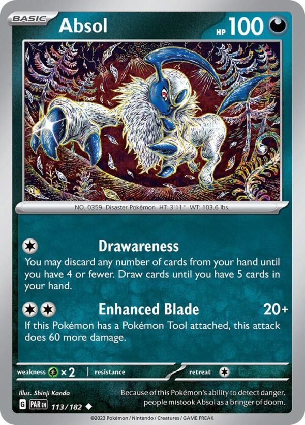 Absol 113/182 Reverse Holofoil SV04: Paradox Rift