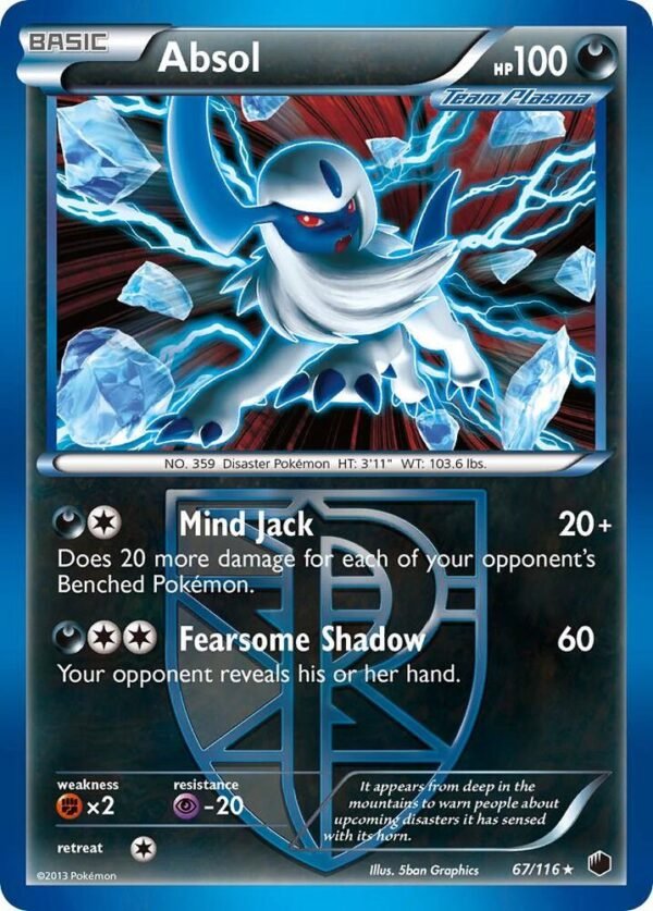Absol (Team Plasma) 67/116 Reverse Holofoil Plasma Freeze Absol (Team Plasma) 67/116 Reverse Holofoil Plasma Freeze