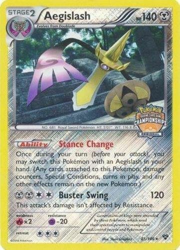 Aegislash 85/146 (Regional Championships) 085/146 Reverse Holofoil League & Championship Cards Aegislash 85/146 (Regional Championships) 085/146 Reverse Holofoil League & Championship Cards