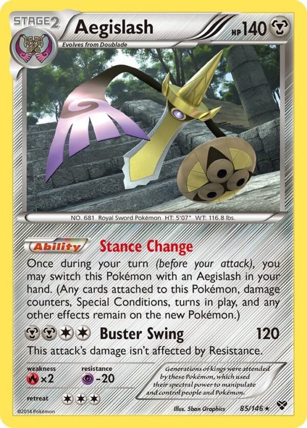 Aegislash (85) 85/146 Reverse Holofoil XY Base Set Aegislash (85) 85/146 Reverse Holofoil XY Base Set