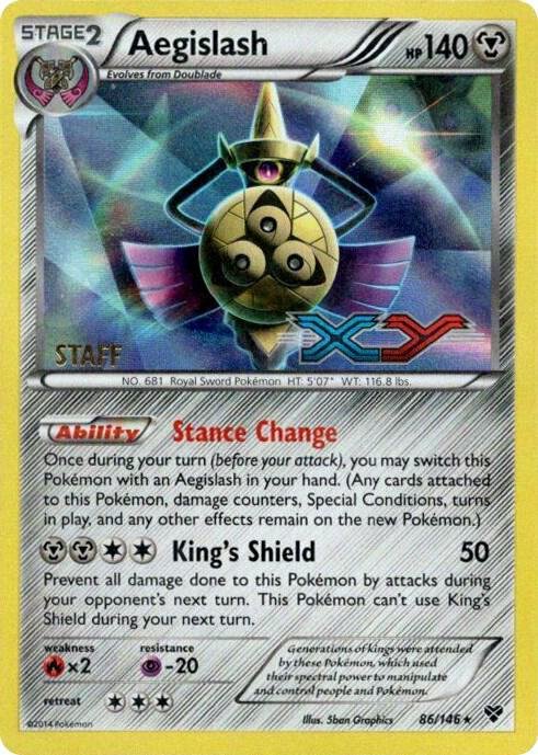 Aegislash 86/146 (Prerelease) [Staff] Holofoil XY Promos