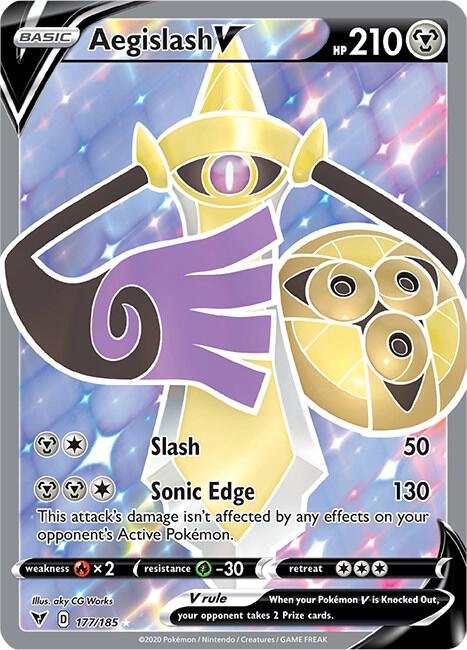 Aegislash V (Full Art) 177/185 Holofoil SWSH04: Vivid Voltage Aegislash V (Full Art) 177/185 Holofoil SWSH04: Vivid Voltage
